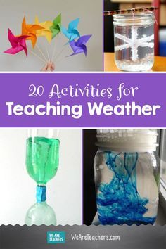 Weather Projects For Kindergarten, Weather Teaching Ideas, Weather Changes Preschool Activities, Wind And Water Preschool Activities, Lightning Activities For Preschool, Weather Themed Food, Weather Science Activities, Weather Experiments, Weather For Kids