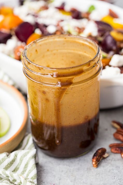 A creamy and deliciously smooth homemade balsamic vinaigrette. Maple Balsamic Vinaigrette, Weekday Recipes, Balsamic Vinaigrette Recipe, Homemade Balsamic Vinaigrette, Maple Balsamic, Meal Planning App, Favorite Recipes Dinner, Awesome Recipes, Mouthwatering Recipes