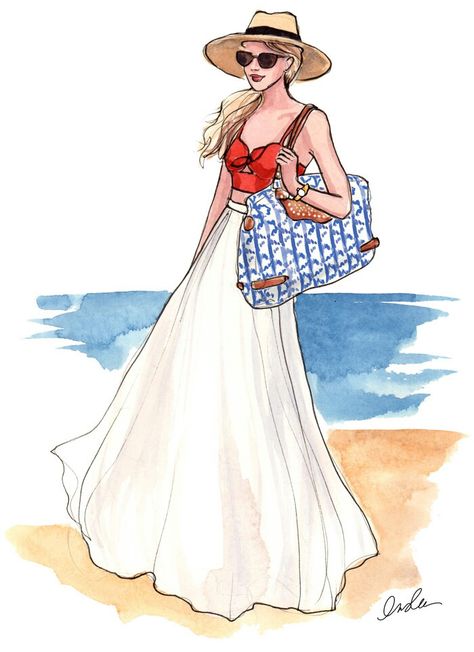 Crop top playero. Inslee Haynes, Seaside Style, Design Moda, Estilo Hippie, Sketches Dresses, Fashion Illustration Sketches, Fashion Art Illustration, Art And Illustration, Illustration Sketches