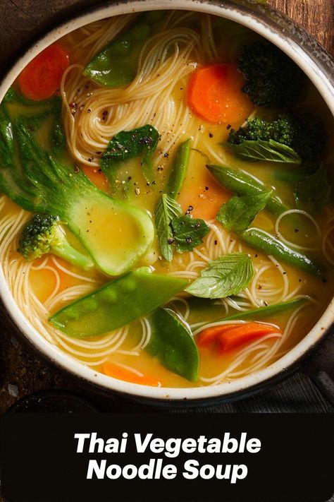 Vegetable Noodle Soup, Vegetable Noodle, Crockpot Healthy, Cibo Asiatico, Vegetable Noodles, Chicken Healthy, Salad Pasta, Vegan Soup Recipes, Läcker Mat