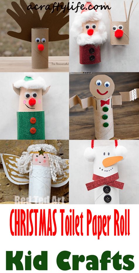 Toilet Roll Decorations Christmas, Arts And Craft With Toilet Rolls, Holiday Toilet Paper Roll Crafts, Easy Christmas Crafts Toilet Paper Rolls, Toilet Paper Roll Snowmen, Toddler Christmas Crafts Toilet Paper Roll, Toddler Crafts With Toilet Paper Rolls, Winter Crafts With Toilet Paper Rolls, Paper Rolls Christmas Crafts