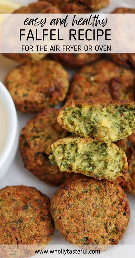 Air Fryer Falafel Canned Chickpeas, Healthy Falafel Recipe, Easy Falafel Recipe, Healthy Falafel, Air Fryer Falafel, Falafel Recept, Falafel Recipes, Easy Falafel, Falafel Recipe Easy