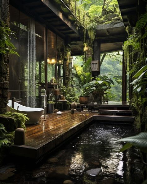 Outdoor Bathroom, House In Nature, التصميم الخارجي للمنزل, Inspire Me Home Decor, Dream House Rooms, Fantasy House, Hus Inspiration, Luxury Homes Dream Houses, Dream House Interior