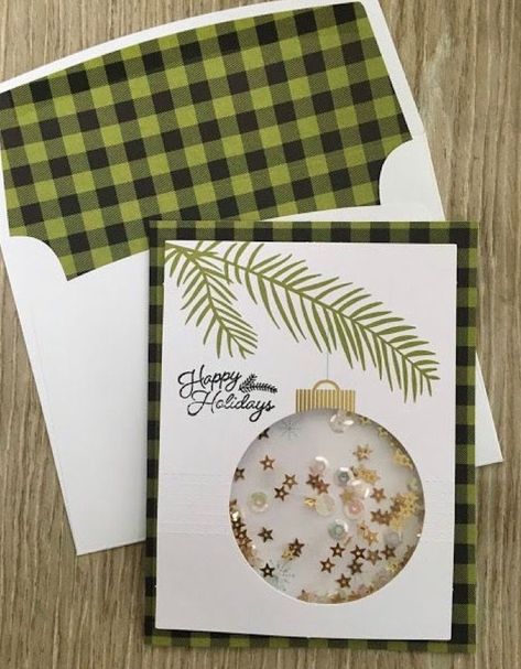 Pine Boughs, Paper Pumpkins, Ornament Card, Pumpkin Cards, Homemade Christmas Cards, Diy Christmas Cards, Shaker Cards, Christmas Cards To Make, Card Tutorials