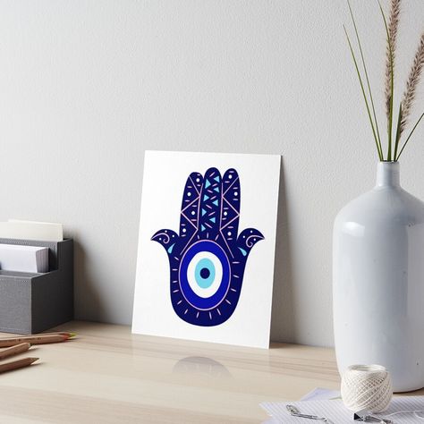 Get my art printed on awesome products. Support me at Redbubble #RBandME: https://www.redbubble.com/i/art-board-print/Hamsa-Hand-Eye-of-Protection-by-MysticOzzy/150468517.NVL2T?asc=u Eye Of Protection, Screen Painting, Ancient Origins, Canvas Easy, Hand Of Fatima, Hamsa Hand, Tag Art, Art Board, Watercolor Paper