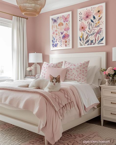 Subtle Pink Bedroom, Princess Pink Bedroom, Girls Rooms Ideas, Little Bedroom Ideas, Bedroom Girl Ideas, Soft Pink Room, Modern Pastel Bedroom, Girl Pink Bedroom, Bedroom Decor Ideas Pink