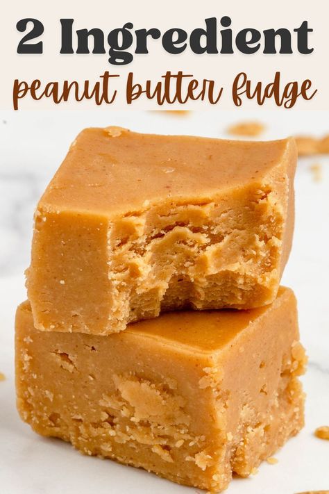 Delicious and EASY 2 ingredient peanut butter fudge is perfect for the holidays! Made using peanut butter, frosting, and your microwave. Quick Peanut Butter Fudge, Fudge With Peanut Butter And Frosting, Two Ingredients Fudge, Icing And Peanut Butter Fudge, Peanut Butter Fudge With Icing, 2 Ingredient Peanut Butter Fudge Easy, Peanut Butter And Icing Fudge, Three Ingredient Peanut Butter Fudge, Two Ingredient Peanut Butter Fudge