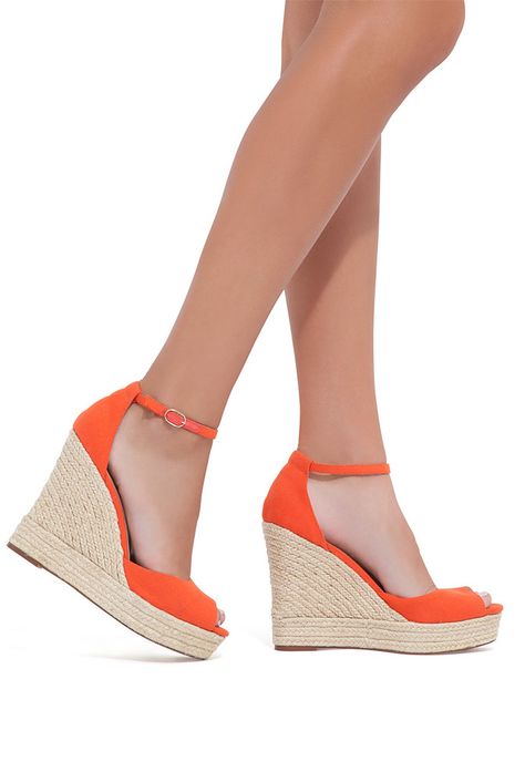 Coral Wedges, Shoes Orange, Orange Wedges, Summer Wedding Guest, Wedges Shoes, Wedding Guest Shoes, Shoes Heels Wedges, Cute Sandals, Kinds Of Shoes