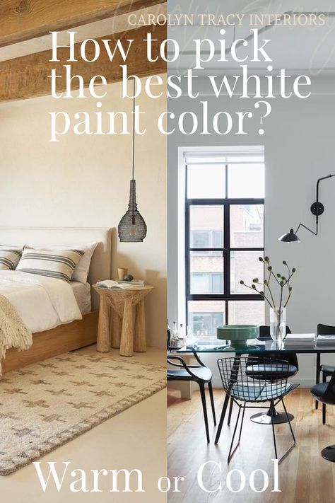 Finally! A guide on how to choose the best white paint color for your space. I've collected some of my picks that work in any space. Whether warm, cool, or off-white check out this post for your perfect shade! Mid Century White Paint Color, Mcm White Paint Colors, Best White For Living Room Walls, Bone White Paint Color Living Rooms, Best White For Interior Walls, Best Whites For Living Room Walls, White Paint For Dark Room, How To Choose White Paint For Walls, White Paint For Living Room Walls