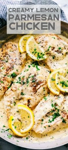 Creamy Lemon Parmesan Chicken Creamy Lemon Parmesan Chicken, Lemon Parmesan Chicken, Creamy Chicken Dinner, Cream Chicken, The Recipe Critic, Recipe Critic, Parmesan Chicken, Think Food, Chicken Parmesan