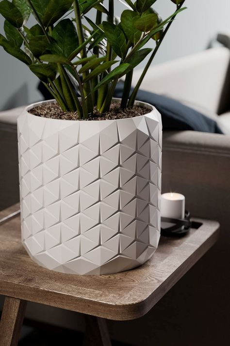 A 3D printed planter that has a diameter of 9 and 9.5"tall Monogram Tattoo, Postcard Mockup, 3d Printing Business, Small Vegetable Gardens, Cmf Design, 3d Printing Art, 3d Printer Designs, 3d Printer Projects, 3d Printing Projects