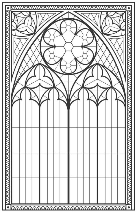 Gothic Background, Arsitektur Kolonial, Medieval Stained Glass, Window Architecture, Gothic Windows, Window Drawing, Glass Window Art, Cathedral Windows, Outline Drawing