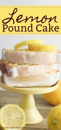 Easy Pound Cake Recipes, Lemon Pound Cake With Glaze, Homemade Lemon Pound Cake, Moist Lemon Pound Cake, Easy Pound Cake, Pound Cake Recipes Easy, Powdered Sugar Glaze, Lemon Pound Cake Recipe, Sugar Glaze