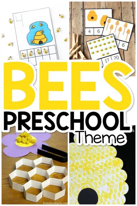 Bees Preschool Theme - From ABCs to ACTs Bees Preschool, Preschool Alphabet Book, Counting Activities For Preschoolers, Preschool Theme Activities, Bee Hive Craft, Bee Activities, Preschool Counting, Bee Printables, Preschool Planning