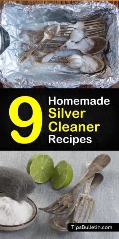 Silver Cleaner Diy, Natural Silver Cleaner, Pallet Trees, Cleaning Tarnished Silver, Tidy Tips, Recipe Using Lemons, Homemaking Ideas, Cleaning Silver, Natural Cleaning Products Diy