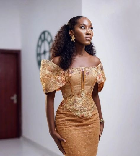 Lace Gown Styles Aso Ebi, Asoebi Designs, Native Dresses, Sewing Styles, Owambe Styles, Lace Styles For Wedding, Aso Ebi Dresses, Aso Ebi Lace Styles, Statement Dresses