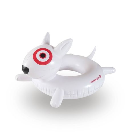 Introducing the MINNIDIP x TARGET Limited-Edition Collab Collection featuring the most iconic pup ever, Bullseye! Bringing all the fun of your Target Run to poolsides everywhere, the MINNIDIP x TARGET Bullseye Ring Float will make a big splash on sunny days! Bullseye is the centerpiece of your pool party in this oversized Ring Float, featuring iconic and playful details! At an oversized 42" in diameter, the MINNIDIP x TARGET Bullseye ring float is perfect for adults and children ages 6 & up can Bullseye Target, Picnic Items, Target Toys, Target Bullseye, Floral Bowls, Slip Covers Couch, Mirrored Wallpaper, Mccoy Pottery, Flower Pillow