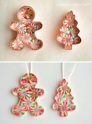 tree-and-gingerbread-man Peppermint Candy Ornaments, Neli Quilling, Candy Ornaments, Kids Christmas Ornaments, Candy Crafts, Candy Christmas Decorations, Christmas Ornaments Homemade, Peppermint Candy, Christmas Ornament Crafts