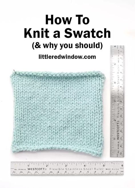 Learn all about how to knit a swatch and why you should always knit a gauge swatch before you start a knitting project! Snood Knitting Pattern, Knit Stitches For Beginners, Unique Knitting Patterns, Kids Knitting Patterns, Baby Hat Knitting Pattern, Knitting Basics, Fair Isle Knitting Patterns, Hat Knitting Pattern, Knitting Tips