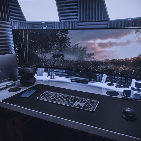 Home Studio Desk, Best Gaming Setup, Computer Gaming Room, Computer Station, Computer Desk Setup, Streaming Setup, Pc Gaming Setup, Desktop Setup, Desk Goals