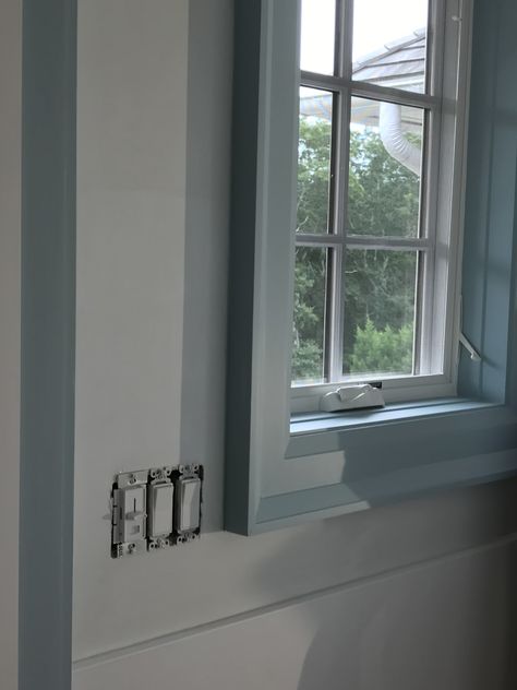 Benjamin Moore Soft Chinchilla, Soft Chinchilla Benjamin Moore, Light Sea Green, Cyan Blue, Benjamin Moore, Tiffany Blue, Egg Shells, Paint Colors, Drive