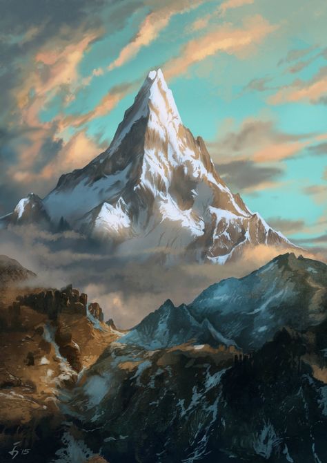 ArtStation - Erebor The Lonely Mountain, Denny Ibnu Lord Of The Rings Tattoo, Tattoos Mandala, Mountain Drawing, Tolkien Art, Lotr Art, Create Canvas, Canvas For Beginners, Easy Canvas Painting, Canvas Painting Diy