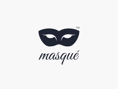 Masque Logo by ForaStudio Mask Logo Design, Mask Logo, Retail Experience, Leaf Logo, Blind Dates, Masks Art, Masquerade Mask, Stencil Art, Brand Design