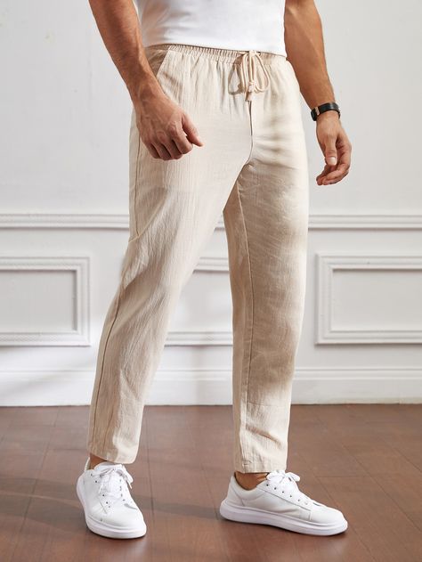 Cotton Trousers For Men, Beige Linen Pants Outfit Men, Beige Pants Outfit Men Casual, Linen Pants Outfit Men, Beige Linen Pants Outfit, Linen Pants Men, Linen Pyjamas, Beige Linen Pants, Cotton Pants Men