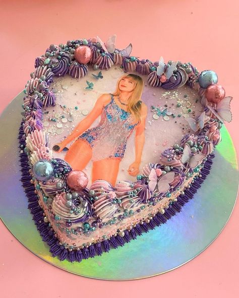 I thought it might be fun to sort my Swiftie cakes by era. Here are some of my faves (but not all) I’ve made from the Lover era 💖 it’s… | Instagram Heart Shaped Taylor Swift Cake, Taylor Swift Heart Cake, Taylor Swift Sheet Cake, Taylor Swift Lover Cake, Taylor Swift Birthday Cake Ideas, Eras Tour Cake, Taylor Swift Cake Ideas, Taylor Swift Cake Ideas Birthday, Swiftie Cake