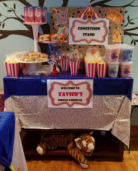 Concession Stand for a Circus Carnival themed party Carnival Food Ideas, Concession Stands, Carnival Food, Carnival Themed Party, Concession Stand, Themed Party, Circus, Food Ideas, Party Themes