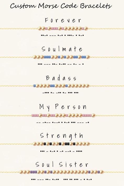 Bff Morse Code Bracelet, More Code Bracelet, Best Friend Morse Code Bracelet, Minimalistic Beaded Jewelry, Names For Bracelet Business, Dainty Gold Bracelets, Mores Code Bracelets, Quotes For Bracelets, Name Bracelets Diy