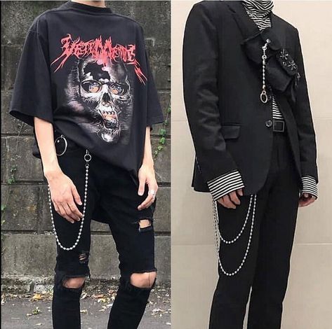 Metalcore Aesthetic Outfit Men, Goth Streetwear Men, Casual Alternative Outfits Men, Emo Grunge Outfits Male, Goth Fashion Male, Trendy Male Outfit, Grunge Punk Outfits Men, Punk Outfit Men, Punk Male Outfits