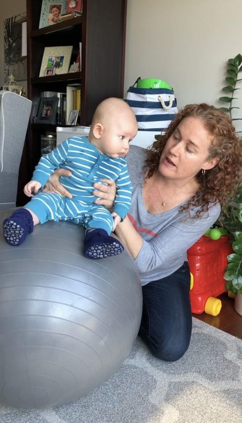 Early Intervention Activities, Intervention Activities, Pediatric Pt, Therapy Ball, Baby Yoga, Child Therapy, Yoga Ball, Crawling Baby, Early Intervention