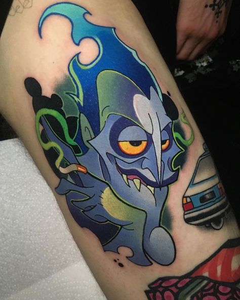 Hades And Persephone Tattoo, Hades From Hercules, Persephone Tattoo, Dark Disney Tattoo, Hades Hercules, Hercules Tattoo, Hades Tattoo, Matching Bff Tattoos, Disney Sleeve Tattoos