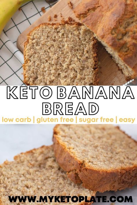 This keto banana bread with almond flour is moist, buttery, and loaded with banana flavor. Learn how to make the best low carb banana bread recipe with a secret ingredient. Banana Bread With Almond Flour, Banana Bread Low Carb, Low Carb Banana Bread, Bread With Almond Flour, Low Carb Banana, Almond Banana Bread, Buttermilk Banana Bread, Keto Banana, Protein Banana Bread