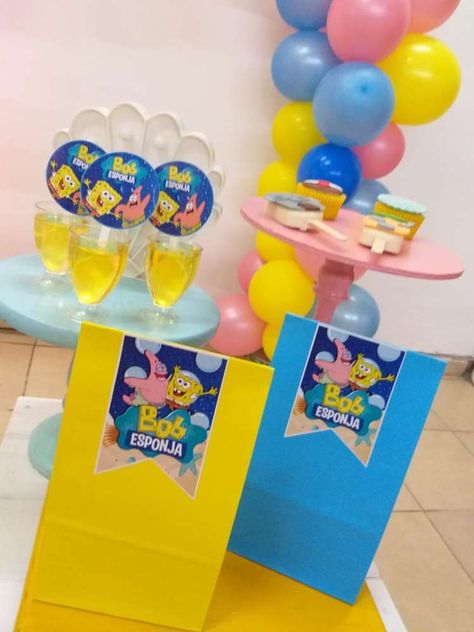 Bob esponja Birthday Party Ideas | Photo 1 of 7 | Catch My Party Bottom Of The Sea, Spongebob Party, Spongebob Birthday, Catch My Party, Birthday Party Ideas, Ideas Photo, Photo 1, 3rd Birthday, Candy Bar