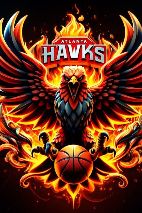 #NBA #Hawks #Atlanta #Logo #2024 Nba Logo Wallpapers, Nba Teams Logos, Atlanta Hawks Logo, Batman Wallpaper Iphone, Basketball Logo Design, Nba Logos, Hawks Basketball, Nba Artwork, Arsenal Wallpapers