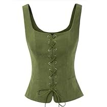 Peasant Bodice, Green Corset, Corset Vest, Lace Up Corset, Suede Material, Your Outfit, Cosplay Costume, Neck Designs, Scarlet