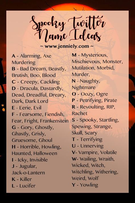 Spooky Twitter Name Ideas Halloween Party Names, Funny Usernames, Spooky Words, Girl Halloween Makeup, Instagram Username Ideas, Usernames For Instagram, Halloween Names, Aesthetic Usernames, Username Ideas