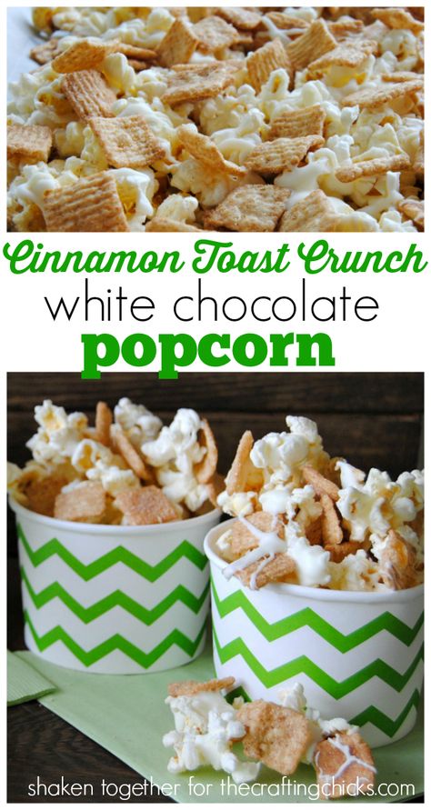 Popcorn Ideas, Popcorn Popping, Popcorn Recipes Easy, White Chocolate Popcorn, Summer Road Trips, Beautiful Recipes, Popcorn Treats, Chocolate Popcorn, Cinnamon Toast Crunch