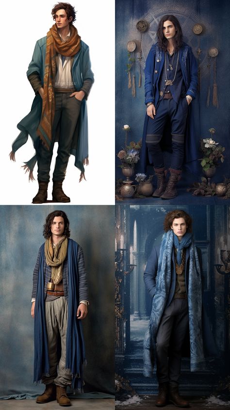 Modern Wizard Fashion Men, Wizard Male Character Design, Magical Clothes Male, Modern Wizard Outfit, Mage Aesthetic Outfits, Witchcore Fashion Male, Dnd Wizard Outfit, Modern Wizard Fashion, Wizardcore Aesthetic