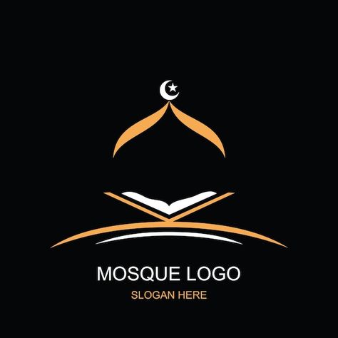 Mosque logo islamic design masjid vector... | Premium Vector #Freepik #vector #islamic-calligraphy #background-masjid #dome #muslim Masjid Vector, Mosque Logo, Calligraphy Background, Design Kaos, Wedding Card Frames, Mosque Art, Clever Logo, Book Logo, Abstract Art Wallpaper