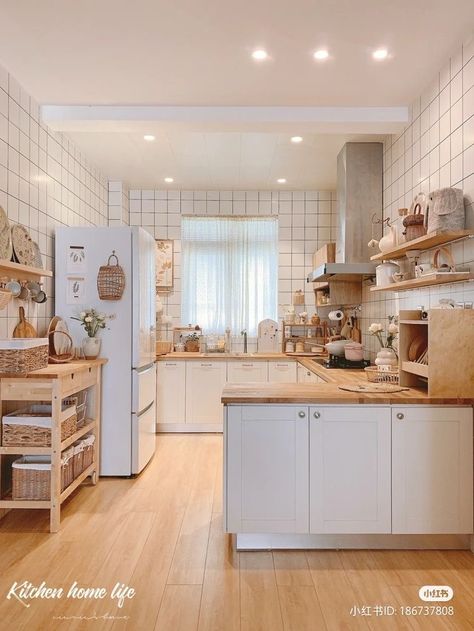 Modular Small Kitchen Design, Korean Kitchen Design, Korean Kitchen Aesthetic, Small Kitchen Design Indian, Dapur Aesthetic, Kitchen Design Indian, Korean Apartment Interior, Kawaii Kitchen, Korean Kitchen