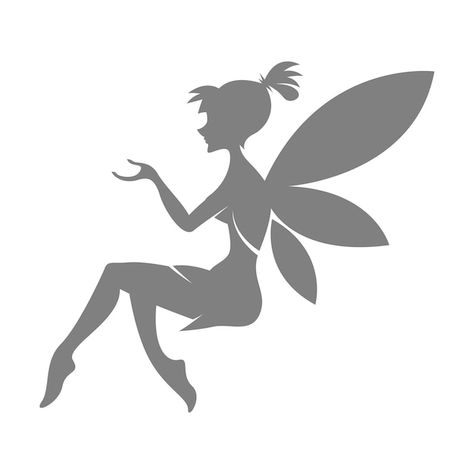 Fairy Logo Design, Fairy Logo, Fairy Vector, Fairy Silhouette, Typographic Logo Design, Logo Icon Design, Illustration Template, Silhouette Images, Fairy Coloring