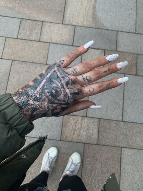 Women Top Of Hand Tattoos, Third Eye Tattoo On Hand, Hand Tattoos For Women Egyptian, Hand To Sleeve Tattoos, Third Eye Hand Tattoo, Eye Hand Tattoos For Women, Bold Hand Tattoo, Women’s Hand Tattoo Ideas, Medium Hand Tattoos