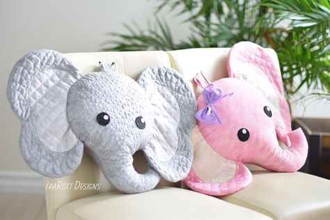 Josefina and Jeffery Elephant Pillow PDF Quilting Pattern … | Flickr Elephant Pillow Pattern, Jungle Themed Nursery, Walking Foot Quilting, Elephant Pillow, Elephant Pattern, Wool Crafts, Baby Pillows, Diy Sewing Projects, Free Motion Quilting