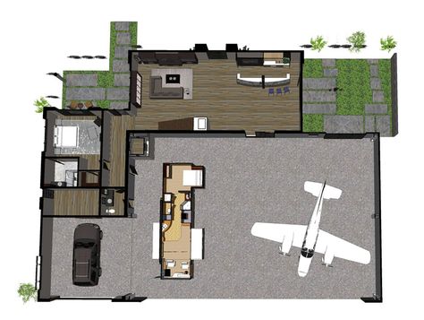 Hangar Home Ideas, Hanger Homes Airplane, Airplane Hanger House Plans, Hanger Homes Floor Plans, Aircraft Hanger House, Hangar Homes Floor Plans, Hangar House Plans, Plane Hanger, Aircraft Hangar Design