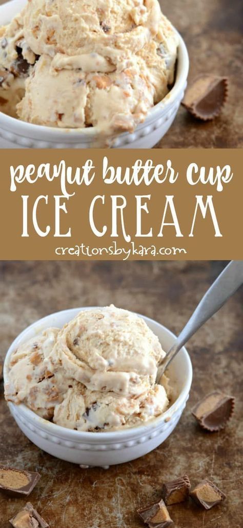 Peanut Butter Ice Cream Recipe, Reeses Ice Cream, Homemade Ice Cream Recipes Machine, Peanut Butter Cup Ice Cream, Ninja Ice Cream Recipe, Cup Ice Cream, Ice Cream Recipes Machine, Reese's Peanut Butter Cup, Ice Cream Maker Recipes