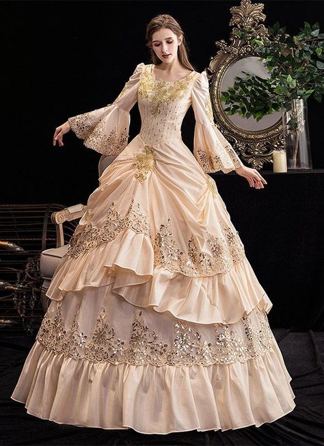 Victorian Dress Costume, Victorian Dress Gown, Victorian Ball Gowns, Moda Medieval, Victorian Era Dresses, Southern Belle Dress, Gaun Abad Pertengahan, Look 80s, Antoinette Dress