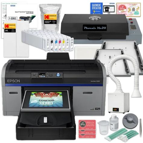 Take your printing to the next level with the Epson F2100 DTF and DTG printer - perfect for businesses and crafters alike! Film Up, Waste Tanks, Silhouette School, T Shirt Printer, Dtf Printer, Folder Design, T Shirt Transfers, Mac Pc, School Lessons